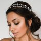 thumbnail image 4 of Diadema de boda con perlas, tocados de novia de doble banda plateada, Tiara de cristal, accesorios para el cabello para mujer, 4 of 6