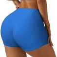 thumbnail image 2 of Sigee Dodgerblue Print Women's High Waist Workout Shorts - Squat Proof, Tummy Control, Yoga and Gym Activewear-X-Large, 2 of 9