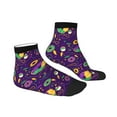 thumbnail image 3 of Bingfone Mardi Gras And Donuts Design Patterned Men'S Women'S Casual Cotton Socks, 3 of 9