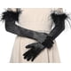 thumbnail image 3 of Long Opera Gloves Satin Feather Gloves 1920s Style Bridal Fancy Dress Gloves, 3 of 4
