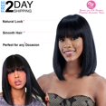 thumbnail image 4 of SUCS Women Short Straight Black Wig with Bangs, 12 Inches, 4 of 5