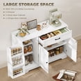 thumbnail image 4 of HOMCOM Sideboard Buffet Cabinet, Small Kitchen Pantry with Door Racks White, 4 of 10