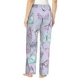 thumbnail image 3 of Xecao Purple Butterfly Women's Straight Lounge Pajama Pants: The Epitome of Relaxed Sleepwear, 3 of 9
