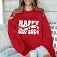 thumbnail image 2 of Sweatshirts for Women Happy Valentine's Day Print Pullover Sweatshirt Long Sleeve Crew Neck Shirt Top Women's Blouse for Valentine's Day and Daily, 2 of 7
