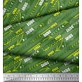 thumbnail image 2 of Soimoi Green Rayon Fabric Brush Stroke & Speed Drive Text Print Fabric by the Yard 42 Inch Wide, 2 of 3