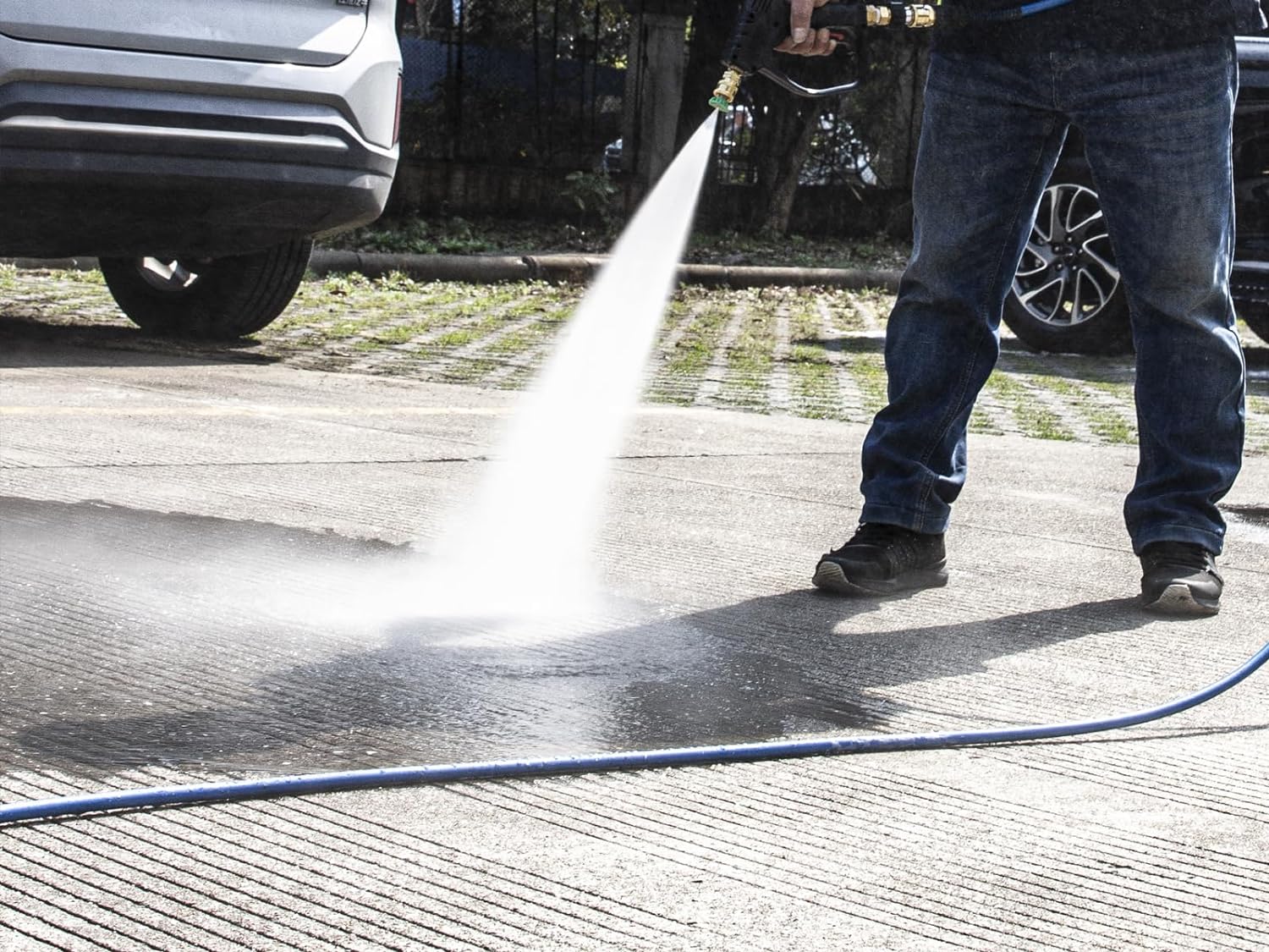 MEKOH 32ft Kink Resistant Pressure Washer Hose, 3400PSI 1/4" Power Washer Hose, M22-14mm Brass Fitting, High Pressure Replacement Hose for Electric, Hose Extension for Car Wash, Patio & Garden Clean