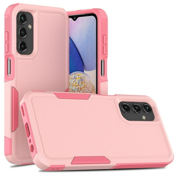 Hotpom for Samsung A15 4G/5G Commuter Series Case Slim Shockproof Design with Dual Layer Rubber Bumper for Drop Protection, Rugged Hard Cover for Men/ Women, Pink