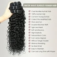 thumbnail image 3 of Human Hair Bundles Water Wave Bundles Human Hair With Frontal Closure (18 20 22+16 Inch，Free Part) 12A Burmese Curly 3 Bundle With 13x4 HD Lace Frontal With Baby Hair, 3 of 6