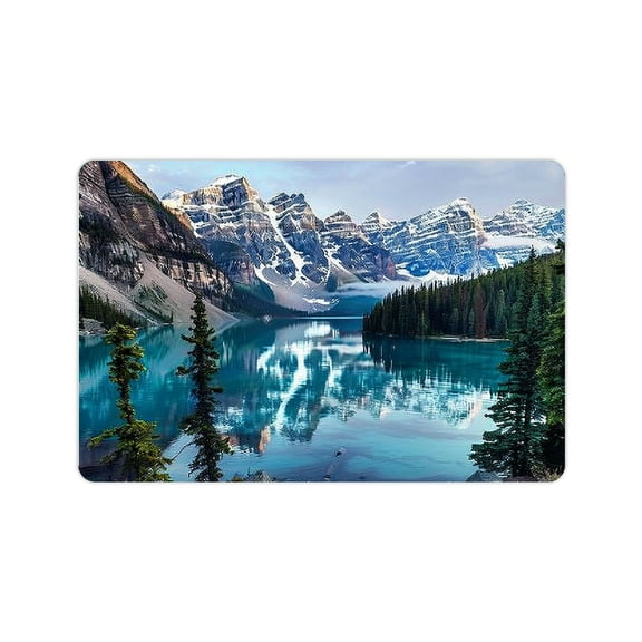 FCXZI Wilderness Mountains Lake Diatom Mud Bath Rug Mat Quick Drying Home Essentials 24x16in