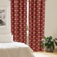 thumbnail image 2 of Ambesonne Royal Window Curtains, Nobility Sign Crown Pattern, Each 28" W x 95" L, Earth Yellow Ruby, 2 of 4