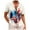 White, variant on Bjutir Mens American Flag Shirt Usa Flag Print Fashion 3D Printed T Shirts Lapel Neck Short Sleeve Button Down Tops Patriotic Lightweight Summer Beach Hawaiian Mens Tees Black 2Xl