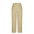 thumbnail image 5 of Inglocry Men's Casual Linen Cotton Pants Elastic Waist Summer Beach Trousers Lightweight Yoga Vacation Pants with Pockets Khaki 3XL, 5 of 5