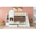 thumbnail image 5 of Full-Over-Full Castle Style Bunk Bed with 2 Drawers 3 Shelves and Slide - White, 5 of 8