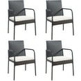 thumbnail image 1 of Costway 4PCS Patio Wicker Rattan Dining Chairs Cushioned Seats Armrest Garden, 1 of 10