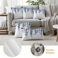 thumbnail image 6 of Navy Blue Eucalyptus Leaves Outdoor Waterproof Pillow Covers, Watercolor Summer Leaf Decorative Square Throw Pillowcase Sofa Cushion Sham for Patio/Couch/Chair, 18"x18" 2 Pack, 6 of 8
