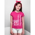 thumbnail image 3 of Breast Cancer Back The Pink American Flag US Youth T-shirt, XS, Cyber Pink, 3 of 4