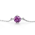 thumbnail image 2 of Gem Stone King 925 Sterling Silver Fancy Purple Zirconia Solitaire Bracelet for Women (0.84 Cttw, Round Cut 6MM), 2 of 3