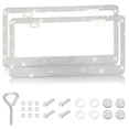 thumbnail image 1 of MesaSe 2PCS Bling Car License Plate Frame  Sparkly Rhinestone Stainless Steel License Plate Cover/Holder  Universal for Most Cars  SUVs  Vehicles with Screw Set  Auto Accessories for Wome, 1 of 14