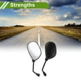 thumbnail image 3 of Espejos retrovisores traseros universales para motocicleta ajustables, espejo lateral retrovisor de aluminio y plástico, 1 juego negro forma ovalada M8, 3 of 7