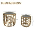 thumbnail image 2 of GRANDPATIO Outdoor Modern Boho Style Wave Wicker End Tables, Built-in Solar Lights, Natural Brown (Set of 2), 2 of 9