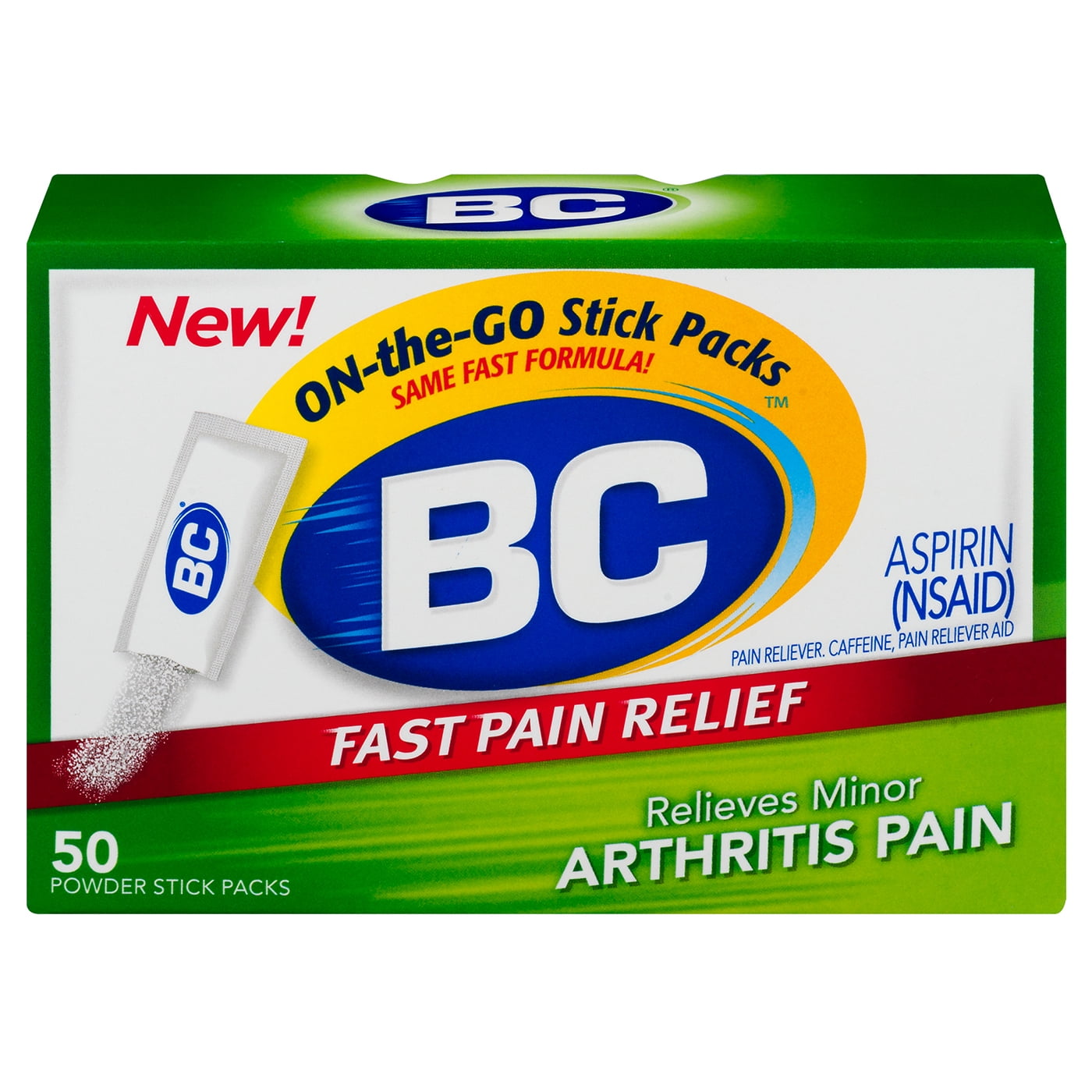 BC Aspirin Arthritis Formula Fast Pain Relief Powder, 50 Count