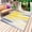 Gray Yellow, variant on Purple Gray Outdoor Rug 3x5 Ft - Reversible Patio Rug Outdoor Camping Rugs, Vintage Country Abstract Gradient Aesthetic Indoor Outdoor Area Rugs, Non-Slip Outdoor Carpet Runner for Deck/Porch