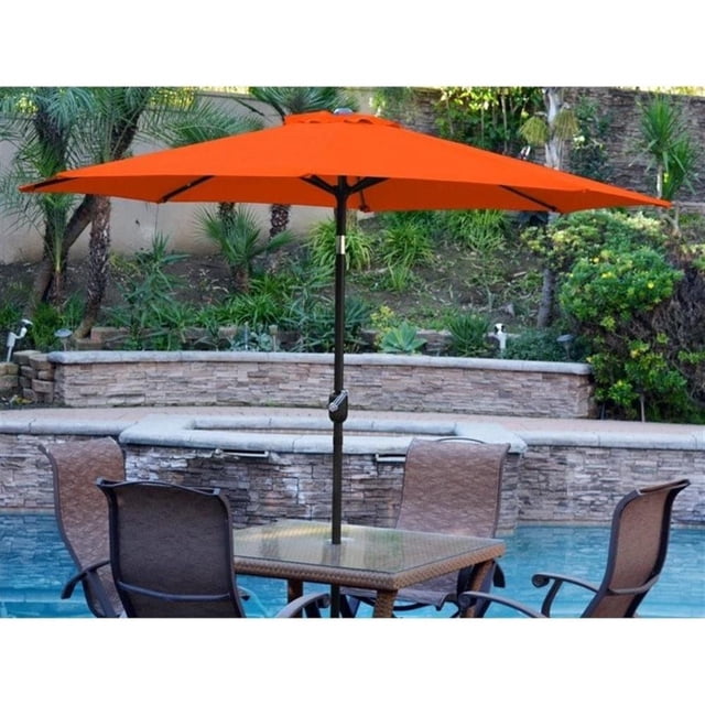 Jeco Parasol de Terrasse de Marché en Aluminium de 9 Pieds avec Manivelle, Orange