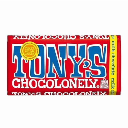 1x Tony’s Chocolonely Belgian Milk Chocolate Candy Bar, Pure Chocolate Bar for Snacks, Party Favors, Gifts, or Gift Basket, 32% Cacao, Made From Quality Fairtrade Cocoa, 6.35 Oz