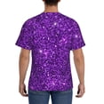 thumbnail image 3 of Bixox Men's Purple Glitter Printed Short Sleeve Skinny Athletic T-Shirt, 3 of 6