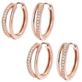 thumbnail image 2 of Aros brillantes VenDepot Ring04 2Pzas Aro Oro Rosa Metal/Zirconia, 2 of 2