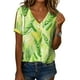 thumbnail image 1 of Blusa Zhyaj de manga corta con cuello en V y estampado floral bohemio para mujer, 1 of 5
