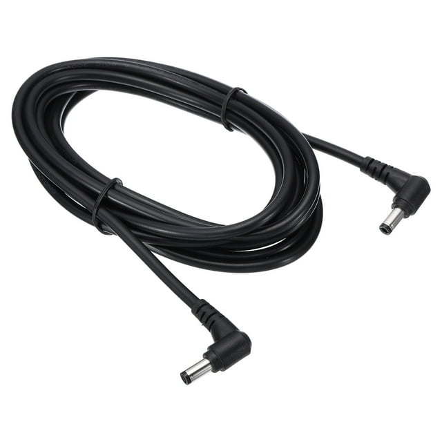 Cable de alimentación DC Uxcell de 10 pies, 5.5 mm x 2.5 mm, macho a macho, adaptador de cable de 18AWG, cordón de extensión en ángulo recto de 90 grados, negro