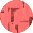 thumbnail image 1 of Ahgly Company Indoor Round Abstract Red Modern Area Rugs, 8' Round, 1 of 4