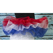 BellaSous Classic Laye Princess Tutu for Halloween, Vintage Style and Festive Crinoline(Red/White/Blue,Queen Size)