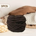 thumbnail image 6 of EHJRE 3 Skeins Chunky Chenille Yarn 70M Long for Throw Blanket Crocheting Knitting Coffee, 6 of 9