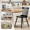 thumbnail image 2 of Fancrou Windsor Dining Chair Set of 2, Spindle Back Wooden Chairs for Kitchen and Dining Room, Farmhouse Country Wooden Dining Chairs for Dining Living Room, Farmhouse Restaurant, Black-Metal Leg, 2 of 7