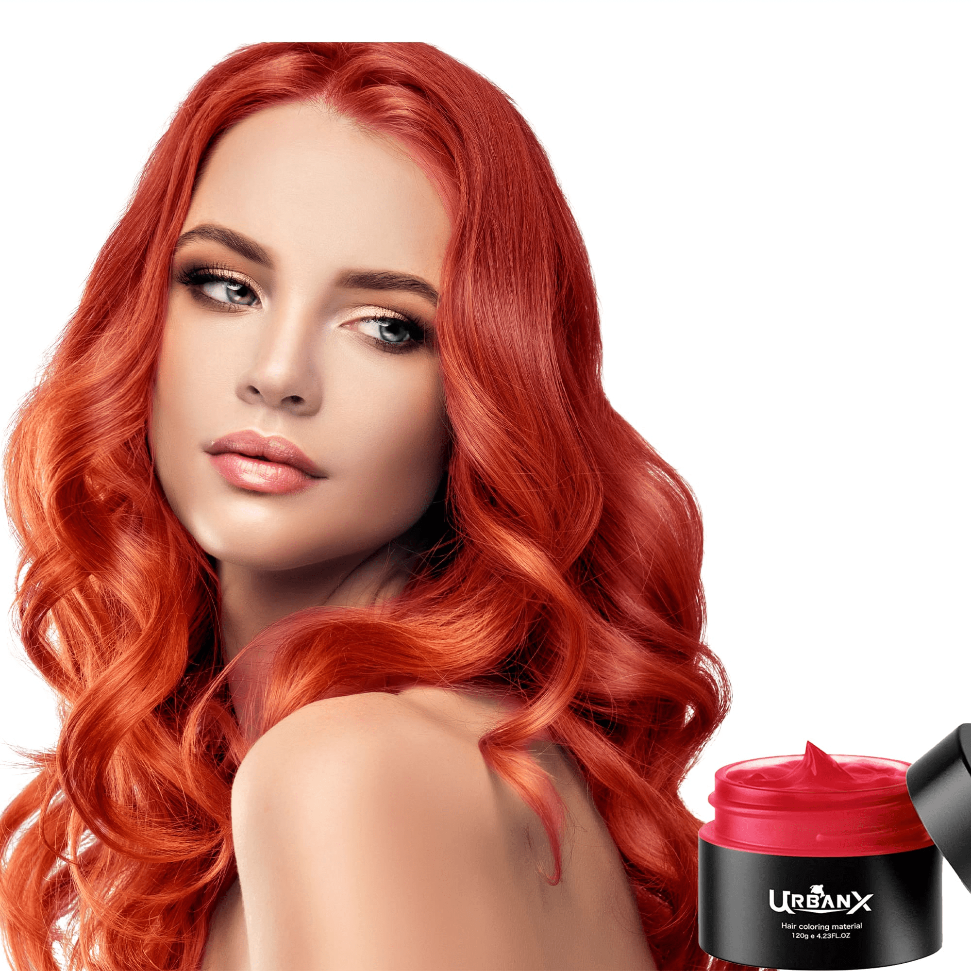 UrbanX Washable Hair Coloring Wax Material Unisex Color Dye Styling Cream  Natural Hairstyle for Curly, Wavy Hair Pomade Temporary Party Cosplay  Natural Ingredients - Red 