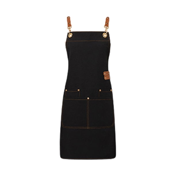 Delantal genérico de cocina impermeable con uniforme de trabajo, regalo para barbacoa, color negro.