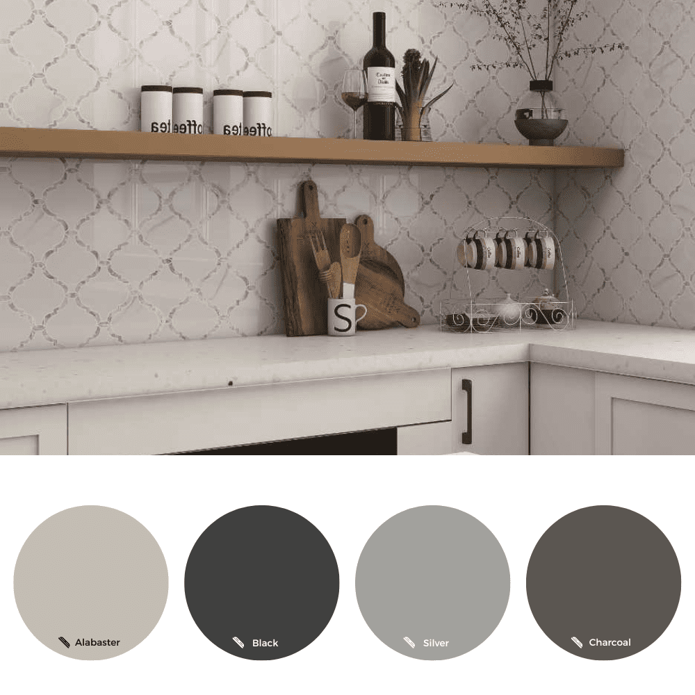 The Tile Life Tahitian Pearl Lantern 14" x 14.5" White Glass Mosaic Tile, 1 Sheet