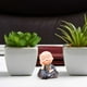 thumbnail image 4 of Miniadorno de maceta para escritorio de oficina | Figura de resina de un pequeño monje Basimu Kung con hojas verdes realistas | Decoración zen para el hogar | Regalo de meditación | Accesorio para p, 4 of 5
