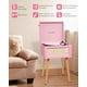 thumbnail image 4 of Tocadiscos de vinilo rosa de pie vintage con patas desmontables, 4 parlantes incorporados, codificación USB a PC, reproductor LP de 33/45/78 RPM, tocadiscos retro Bluetooth, compatible con conector pa, 4 of 5