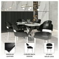 thumbnail image 5 of LeisureMod Modern Dining Chairs – Leather Seat with Curved Open Back & Rubberwood Legs, Contemporary Kitchen Side Chairs, Ethos Collection in Black, 5 of 11