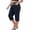 Navy, variant on Hvogkswy Plus Size Capris for Women Solid Color Drawstring Casual Linen Capri Pants Outdoor Sport Hiking Capris Pants with Pockets