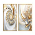 thumbnail image 2 of Designart "Spiraling Amidst Opulent Fractals In Gold And White IV" Fractals Framed Wall Art Set Of 2 - Transitional Gold Gallery Wall Frame Set For Home Decor, 2 of 6