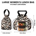thumbnail image 5 of Beige and Black Leopard Pattern Drawstring Lunch Bag Women - Drawstring Lunch Bag Insulated for Work Office - Stain-Resistant Large Lunchbags for Women with Multi-Pockets, 5 of 6