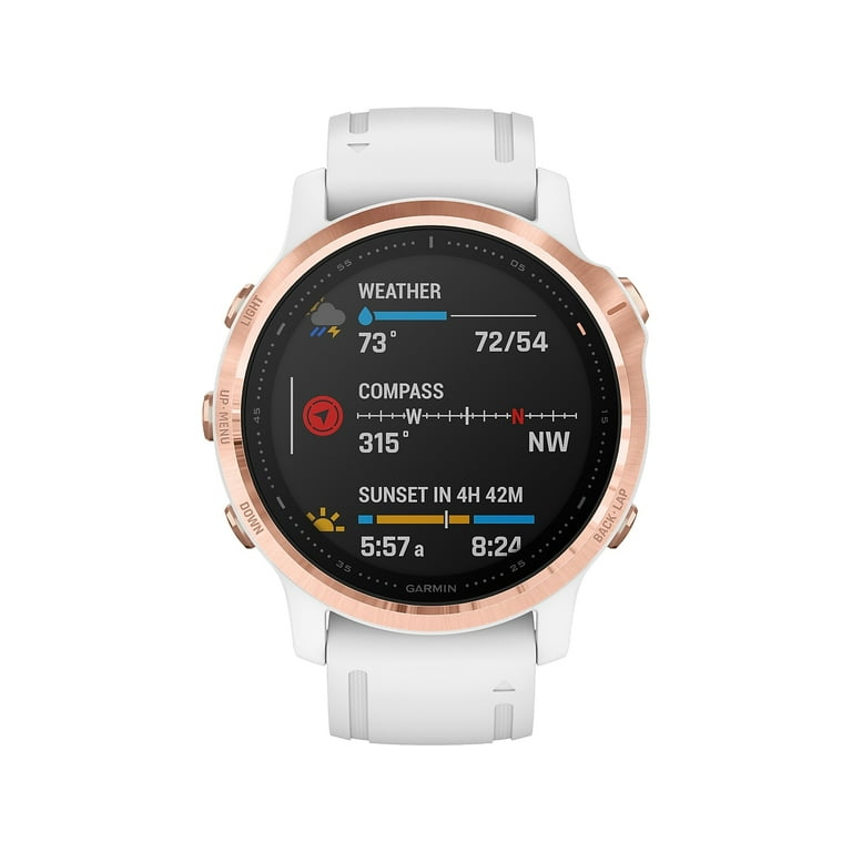 Kan ignoreres Rendition tre Garmin fēnix® 6S – Pro – Rose Gold-tone with White Band - Walmart.com