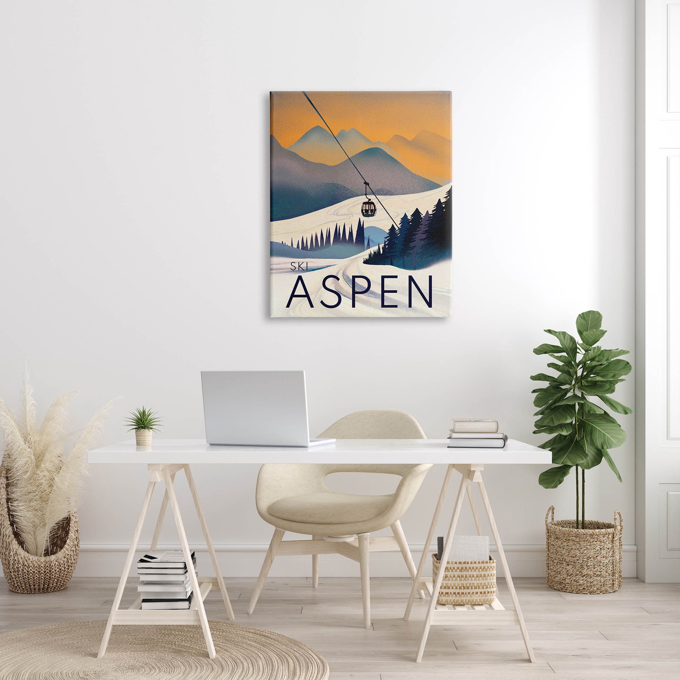 Stupell Industries Aspen Snow Slopes Mountain Graphic Art Gallery Wrapped Canvas Print Wall Art, Design by Ziwei Li