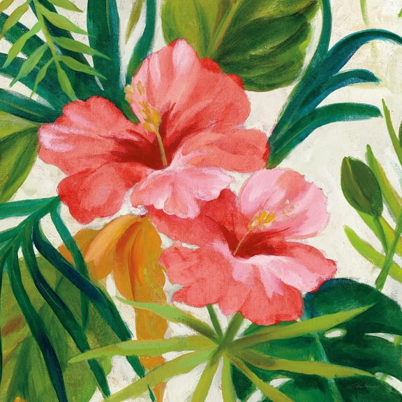 Art.com Tropical Jewels II v2 Pink Crop Art Print by Silvia Vassileva, 16" x 16"