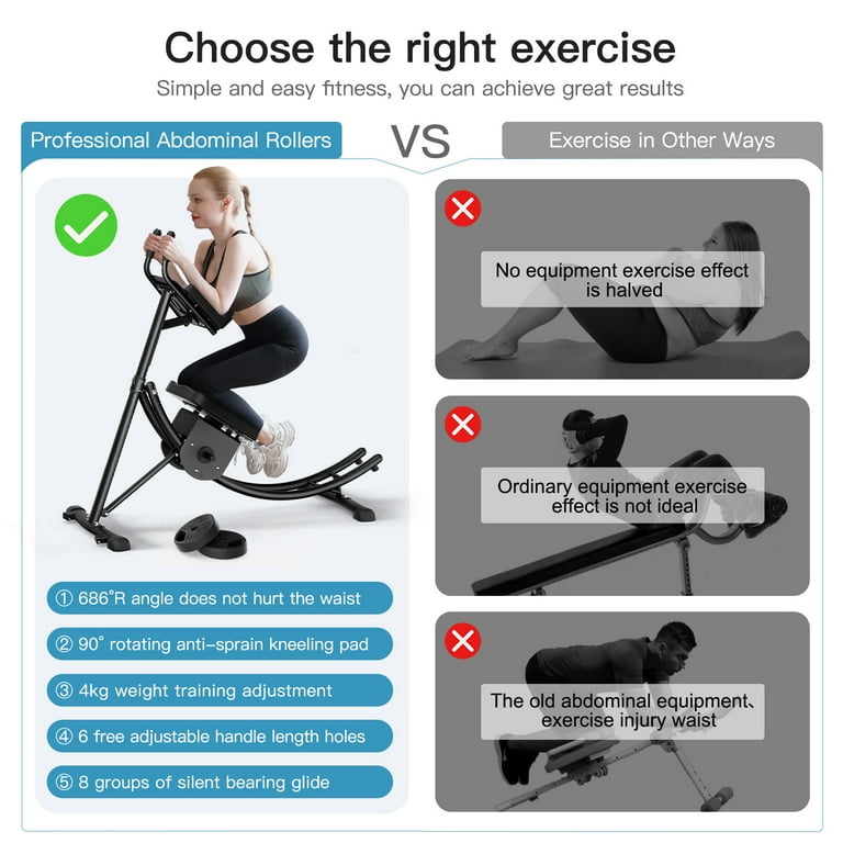 Abdominal Crunch Coaster Foldable Ab Machine Exercise Equipment Abdominal Trainers