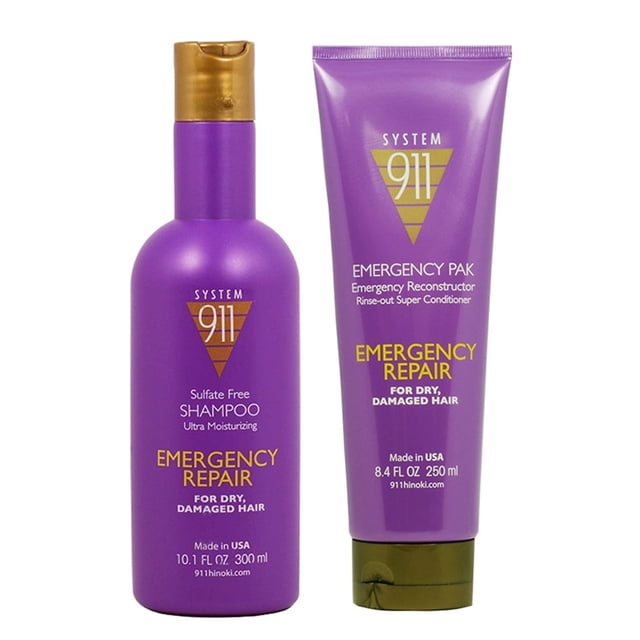 Hayashi System 911 Champú 10.1oz y Paquete de Emergencia 8.4oz ""Juego""